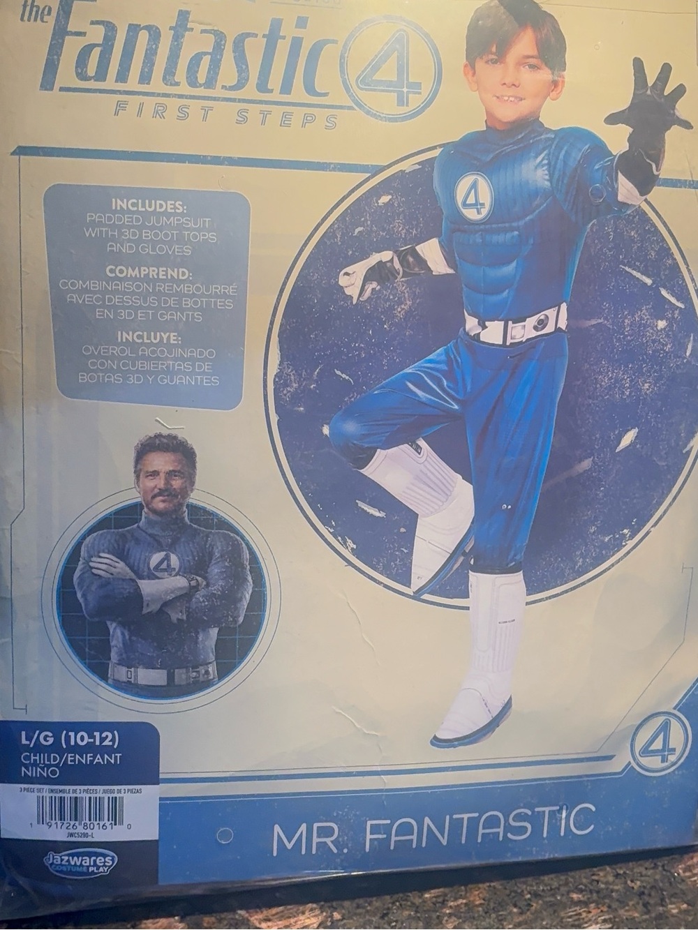 NWT Marvel The Fantastic Four First Steps Mr Fantastic Costume Kids L 10-12